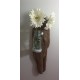 Applique murale en bois flotté vase en verre