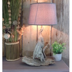 Lampe en bois flotté