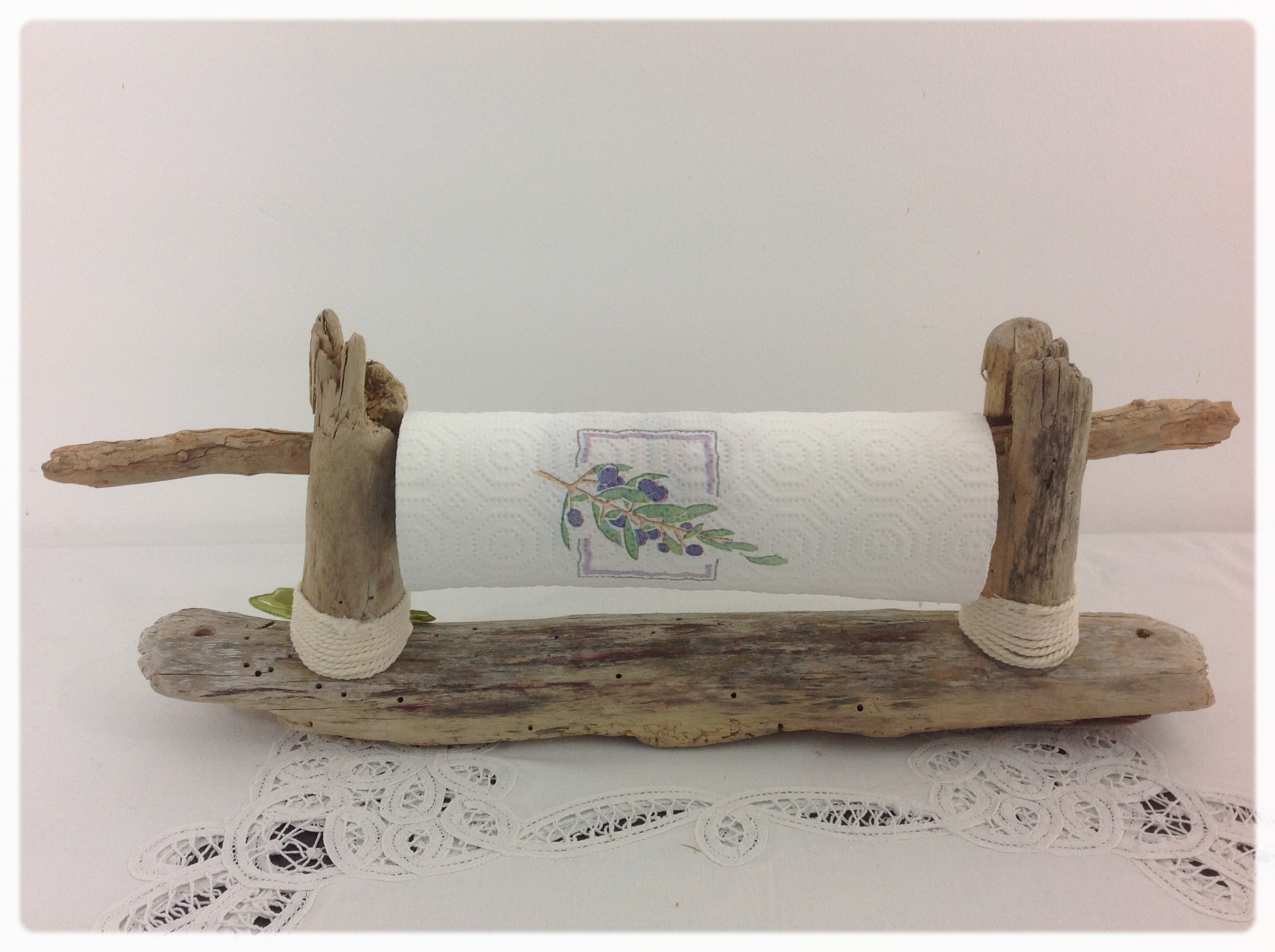 Porte Sopalin En Bois Avec Oiseau Turquoise - Support à Poser Moderne Pour Rouleaux D'Essuie-tout, Décoratif Et Stable