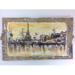 tableau bois flotté Paris Tour Eiffel ref 002