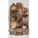 Etagère en bois effet cocooning