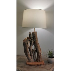 Lampe bois flotté