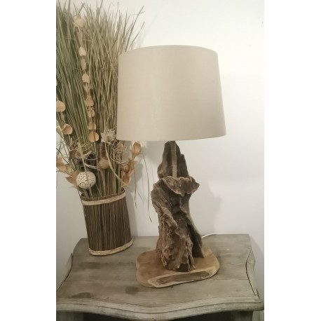 Lampe en bois flotté