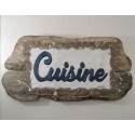 Tableau decoration "cuisine" en bois flotte