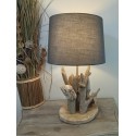 Lampe en bois flotté