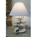 Lampe bois flotté et Poissons