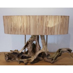 Grande lampe en bois flotté