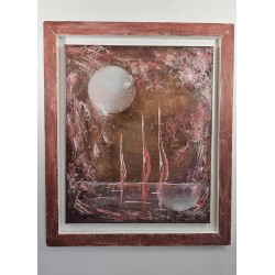 Tableau abstrait tons rosés