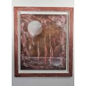Tableau abstrait tons rosés